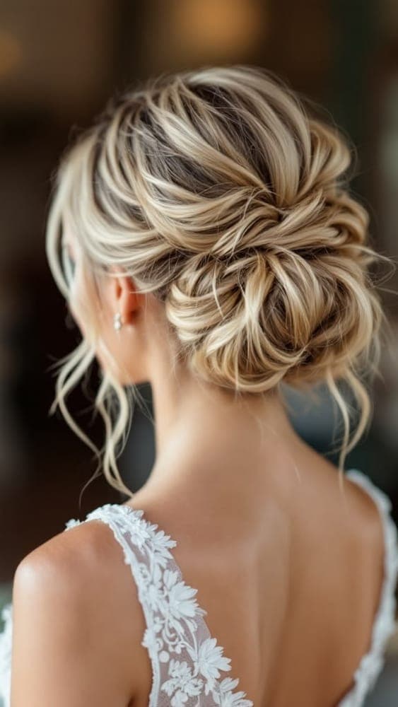 Soft romantic updo